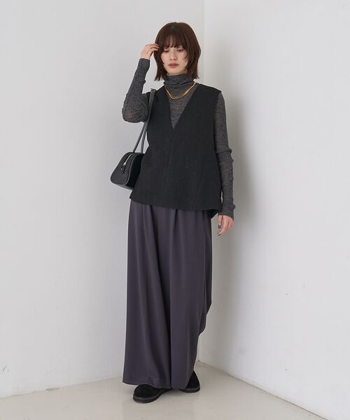 Rouge vif la cle / ルージュ・ヴィフ ラクレ ベスト | 【セットアップ対応】ポリウーリングカルゼVネックベスト | 詳細26