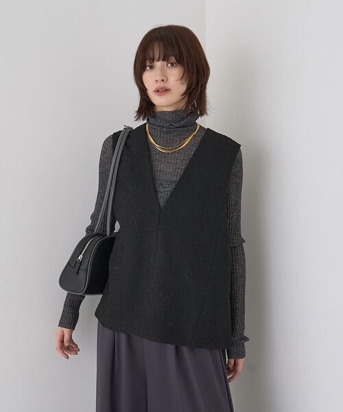 Rouge vif la cle / ルージュ・ヴィフ ラクレ ベスト | 【セットアップ対応】ポリウーリングカルゼVネックベスト | 詳細18
