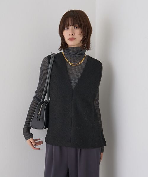 Rouge vif la cle / ルージュ・ヴィフ ラクレ ベスト | 【セットアップ対応】ポリウーリングカルゼVネックベスト | 詳細19