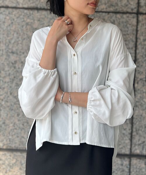 Rouge vif la cle / ルージュ・ヴィフ ラクレ シャツ・ブラウス | スタンドカラータックシャツカーデ | 詳細3