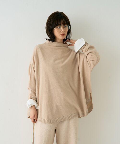 Rouge vif la cle / ルージュ・ヴィフ ラクレ ニット・セーター | ボトルネックポンチョライクニットプルオーバー | 詳細3