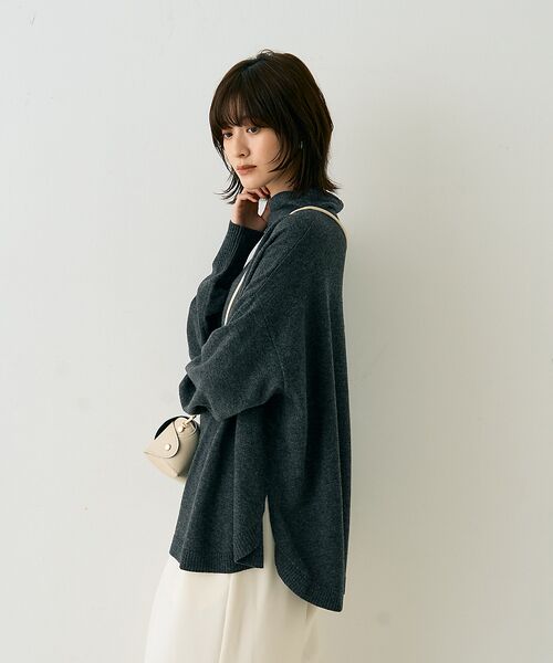 Rouge vif la cle / ルージュ・ヴィフ ラクレ ニット・セーター | ボトルネックポンチョライクニットプルオーバー | 詳細11