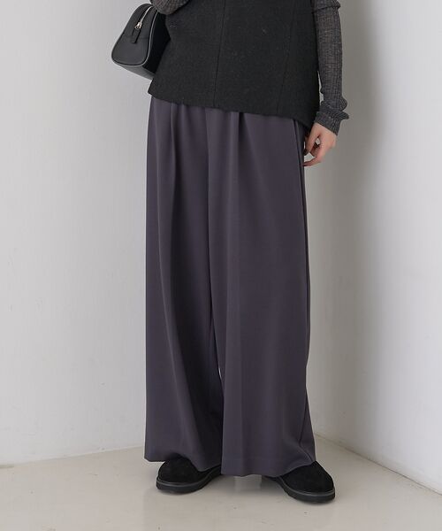 Rouge vif la cle / ルージュ・ヴィフ ラクレ パンツ | 【人気追加】ストレッチダンボールタックワイドパンツ | 詳細1