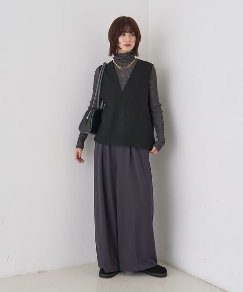 Rouge vif la cle / ルージュ・ヴィフ ラクレ パンツ | 【人気追加】ストレッチダンボールタックワイドパンツ | 詳細4