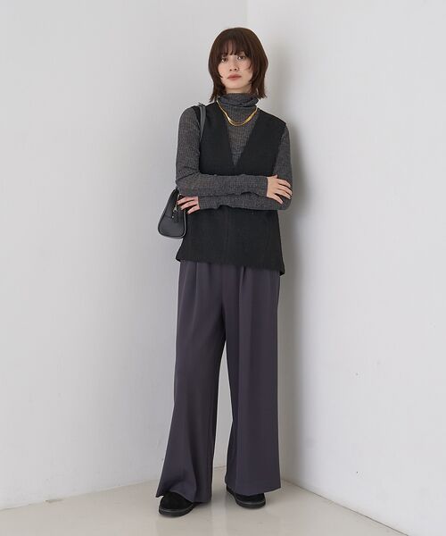 Rouge vif la cle / ルージュ・ヴィフ ラクレ パンツ | 【人気追加】ストレッチダンボールタックワイドパンツ | 詳細5