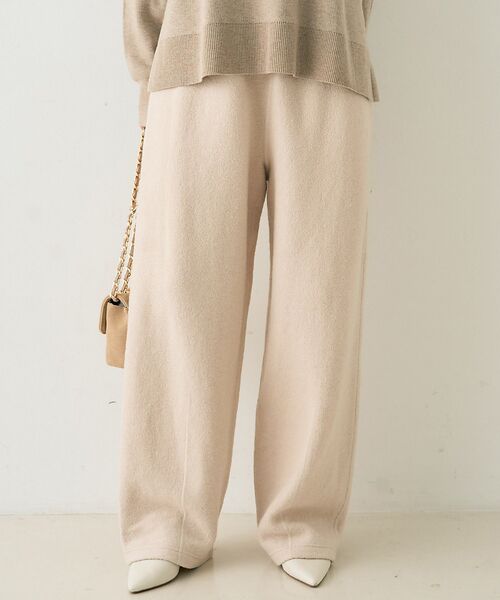 Rouge vif la cle / ルージュ・ヴィフ ラクレ パンツ | ウール起毛ジャージーカーブパンツ（アイボリー）