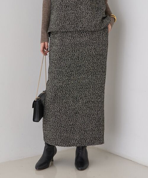 Rouge vif la cle / ルージュ・ヴィフ ラクレ ロング・マキシ丈スカート | 【セットアップ対応】ポリウーリングカルセタイトスカート | 詳細1