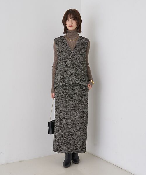 Rouge vif la cle / ルージュ・ヴィフ ラクレ ロング・マキシ丈スカート | 【セットアップ対応】ポリウーリングカルセタイトスカート | 詳細6