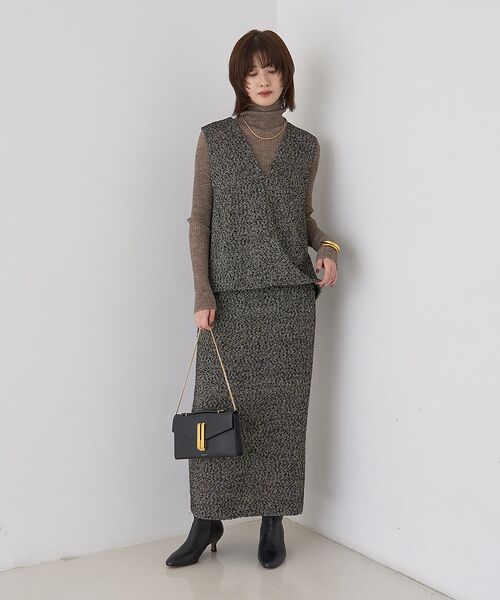 Rouge vif la cle / ルージュ・ヴィフ ラクレ ロング・マキシ丈スカート | 【セットアップ対応】ポリウーリングカルセタイトスカート | 詳細7