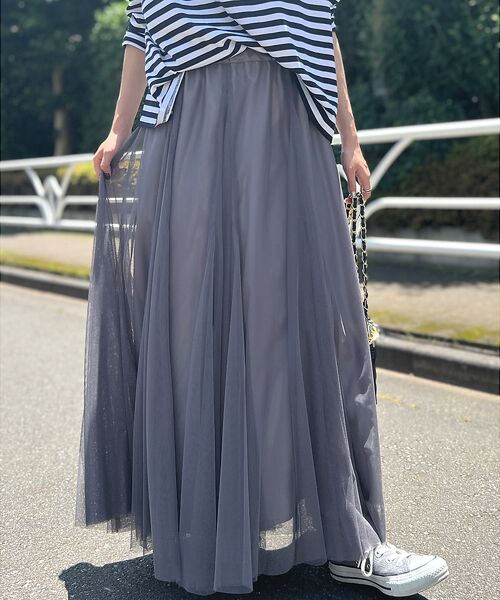 Rouge vif la cle / ルージュ・ヴィフ ラクレ ロング・マキシ丈スカート | 【2025AW新作】【ロングセラー】チュールマチフレアスカート | 詳細10