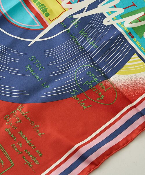 Rouge vif la cle / ルージュ・ヴィフ ラクレ バンダナ・スカーフ | 【manipuri/マニプリ】レコード柄シルクスカーフ 65×65 | 詳細3