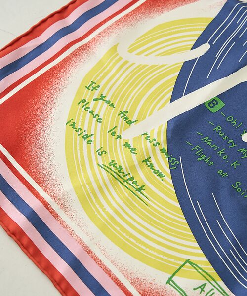 Rouge vif la cle / ルージュ・ヴィフ ラクレ バンダナ・スカーフ | 【manipuri/マニプリ】レコード柄シルクスカーフ 65×65 | 詳細4