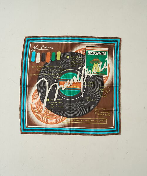 Rouge vif la cle / ルージュ・ヴィフ ラクレ バンダナ・スカーフ | 【manipuri/マニプリ】レコード柄シルクスカーフ 65×65 | 詳細5