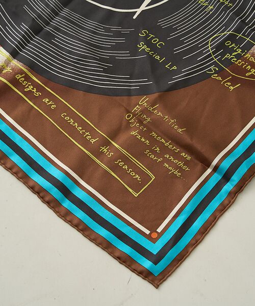 Rouge vif la cle / ルージュ・ヴィフ ラクレ バンダナ・スカーフ | 【manipuri/マニプリ】レコード柄シルクスカーフ 65×65 | 詳細6