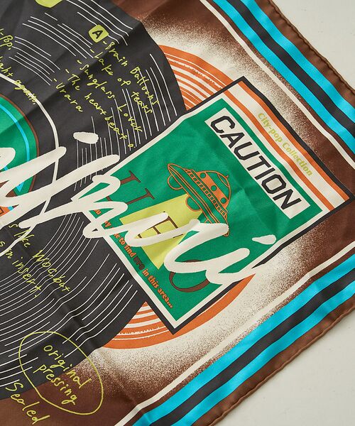 Rouge vif la cle / ルージュ・ヴィフ ラクレ バンダナ・スカーフ | 【manipuri/マニプリ】レコード柄シルクスカーフ 65×65 | 詳細7