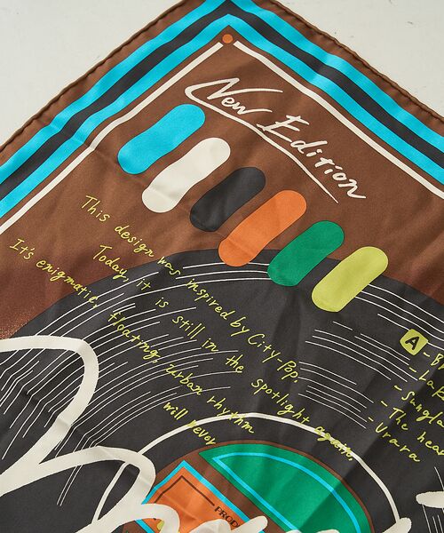 Rouge vif la cle / ルージュ・ヴィフ ラクレ バンダナ・スカーフ | 【manipuri/マニプリ】レコード柄シルクスカーフ 65×65 | 詳細8