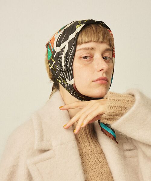 Rouge vif la cle / ルージュ・ヴィフ ラクレ バンダナ・スカーフ | 【manipuri/マニプリ】レコード柄シルクスカーフ 65×65 | 詳細10