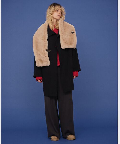 Rouge vif la cle / ルージュ・ヴィフ ラクレ マフラー・ショール・スヌード・ストール | 【HELEN MOORE/ヘレンムーア】バックル付フェイクファースカーフ / ス | 詳細4