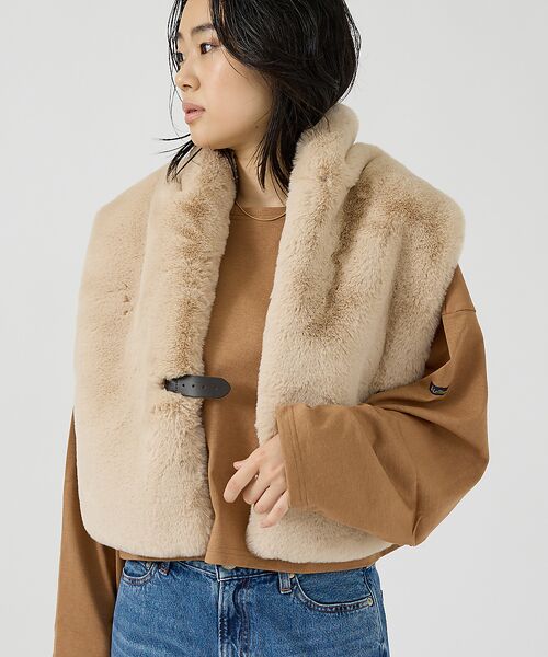 Rouge vif la cle / ルージュ・ヴィフ ラクレ マフラー・ショール・スヌード・ストール | 【HELEN MOORE/ヘレンムーア】バックル付フェイクファースカーフ / ス | 詳細6