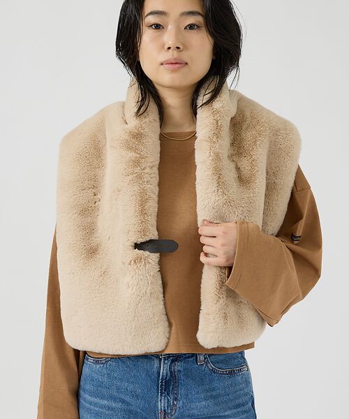 Rouge vif la cle / ルージュ・ヴィフ ラクレ マフラー・ショール・スヌード・ストール | 【HELEN MOORE/ヘレンムーア】バックル付フェイクファースカーフ / ス | 詳細7