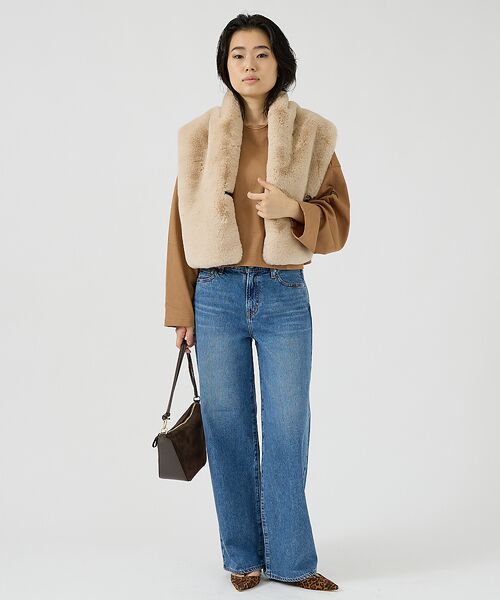 Rouge vif la cle / ルージュ・ヴィフ ラクレ マフラー・ショール・スヌード・ストール | 【HELEN MOORE/ヘレンムーア】バックル付フェイクファースカーフ / ス | 詳細8