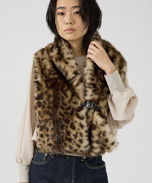 Rouge vif la cle / ルージュ・ヴィフ ラクレ マフラー・ショール・スヌード・ストール | 【HELEN MOORE/ヘレンムーア】バックル付フェイクファースカーフ / ス | 詳細21