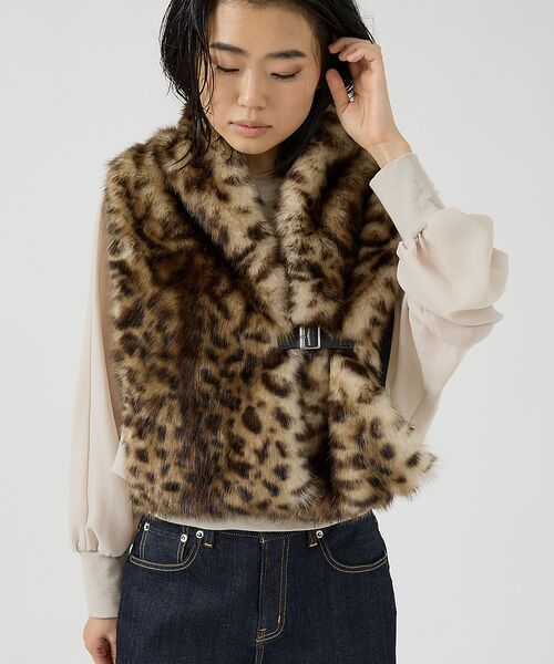 Rouge vif la cle / ルージュ・ヴィフ ラクレ マフラー・ショール・スヌード・ストール | 【HELEN MOORE/ヘレンムーア】バックル付フェイクファースカーフ / ス | 詳細22