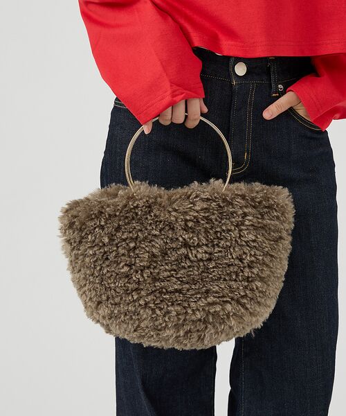 Rouge vif la cle / ルージュ・ヴィフ ラクレ ハンドバッグ | 【HELEN MOORE/ヘレンムーア】ゴールドリングフェイクファーバッグ | 詳細1