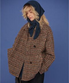 【2サイズ展開】ウール混ショート丈スライバーコート