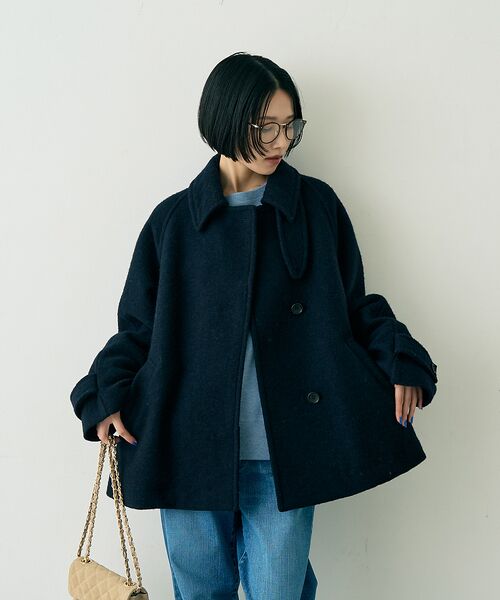 Rouge vif la cle / ルージュ・ヴィフ ラクレ その他アウター | 【2サイズ展開】ウール混ショート丈スライバーコート | 詳細7