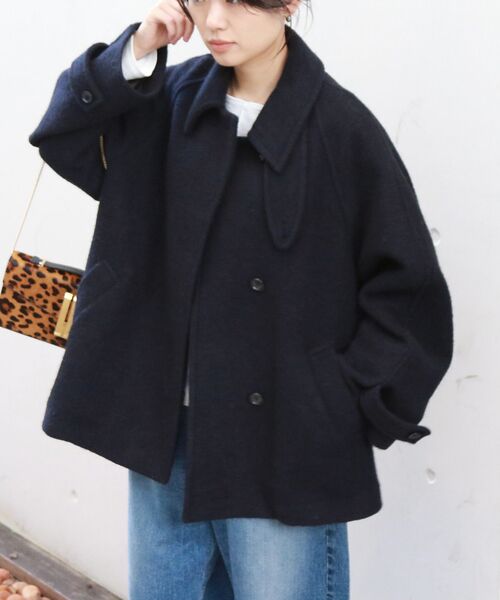 Rouge vif la cle / ルージュ・ヴィフ ラクレ その他アウター | 【2サイズ展開】ウール混ショート丈スライバーコート | 詳細9