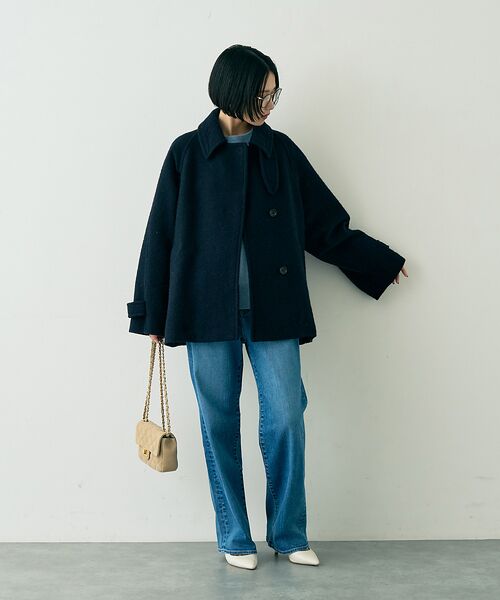 Rouge vif la cle / ルージュ・ヴィフ ラクレ その他アウター | 【2サイズ展開】ウール混ショート丈スライバーコート | 詳細12