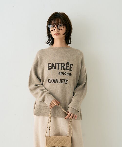 Rouge vif la cle / ルージュ・ヴィフ ラクレ ニット・セーター | ウール混ジャガードロゴニットプルオーバー | 詳細1