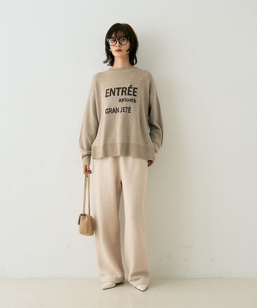 Rouge vif la cle / ルージュ・ヴィフ ラクレ ニット・セーター | ウール混ジャガードロゴニットプルオーバー | 詳細7