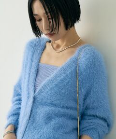 Rouge vif la cle / ルージュ・ヴィフ ラクレ カーディガン・ボレロ | 【2点セット】ファーニットカーデ×リブニットキャミ アンサンブル