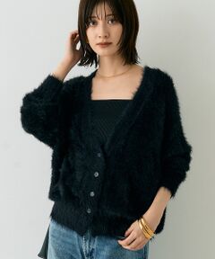 【新品・未使用】ルージュヴィフ ヘリンボーンカーディガン Fサイズ Rouge vif カーディガン ラメ×モヘアニットカーディガン