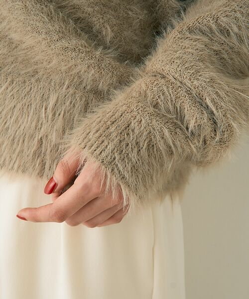 Rouge vif la cle / ルージュ・ヴィフ ラクレ カーディガン・ボレロ | 【2点セット】ファーニットカーデ×リブニットキャミ アンサンブル | 詳細11