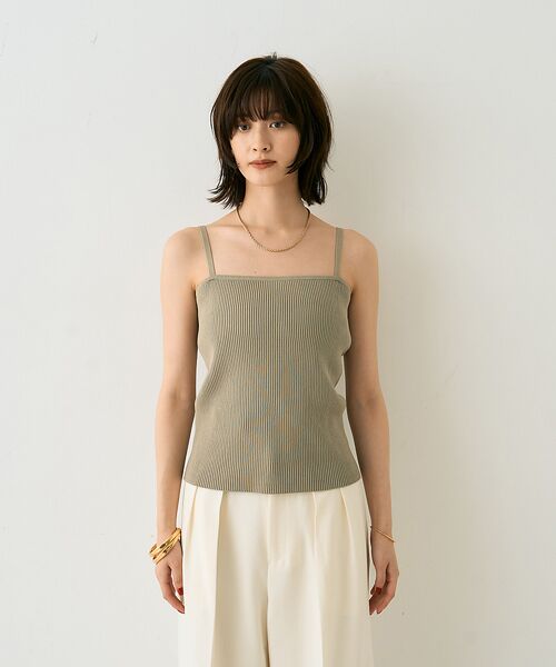 Rouge vif la cle / ルージュ・ヴィフ ラクレ カーディガン・ボレロ | 【2点セット】ファーニットカーデ×リブニットキャミ アンサンブル | 詳細12