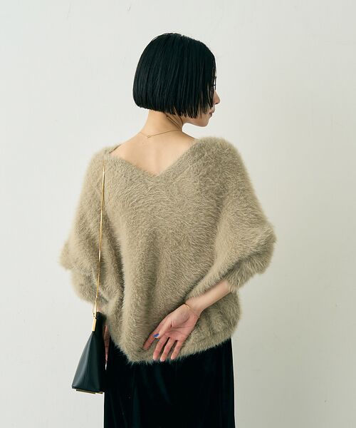 Rouge vif la cle / ルージュ・ヴィフ ラクレ カーディガン・ボレロ | 【2点セット】ファーニットカーデ×リブニットキャミ アンサンブル | 詳細3