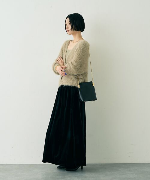 Rouge vif la cle / ルージュ・ヴィフ ラクレ カーディガン・ボレロ | 【2点セット】ファーニットカーデ×リブニットキャミ アンサンブル | 詳細4