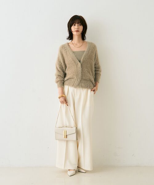 Rouge vif la cle / ルージュ・ヴィフ ラクレ カーディガン・ボレロ | 【2点セット】ファーニットカーデ×リブニットキャミ アンサンブル | 詳細5