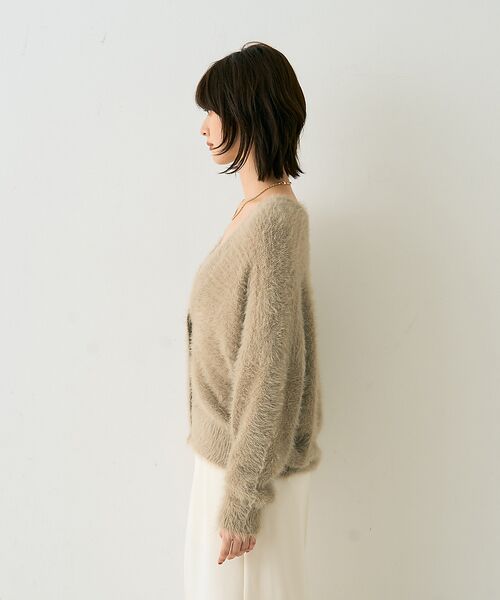 Rouge vif la cle / ルージュ・ヴィフ ラクレ カーディガン・ボレロ | 【2点セット】ファーニットカーデ×リブニットキャミ アンサンブル | 詳細7