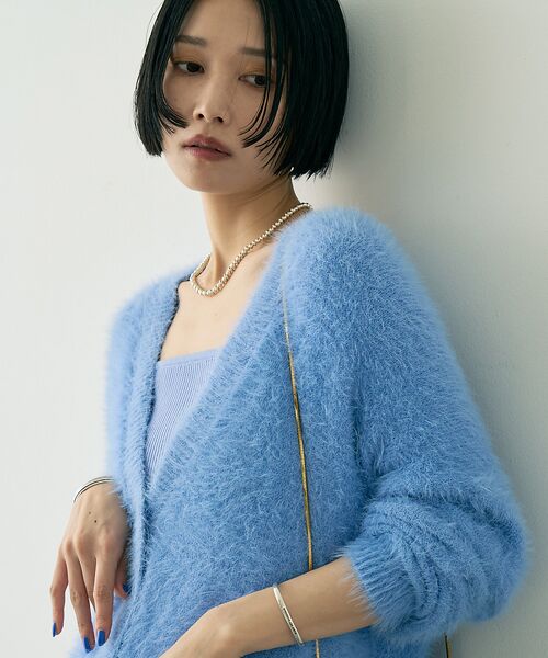 Rouge vif la cle / ルージュ・ヴィフ ラクレ カーディガン・ボレロ | 【2点セット】ファーニットカーデ×リブニットキャミ アンサンブル | 詳細17