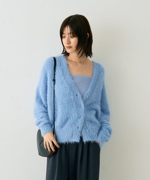 Rouge vif la cle / ルージュ・ヴィフ ラクレ カーディガン・ボレロ | 【2点セット】ファーニットカーデ×リブニットキャミ アンサンブル | 詳細18