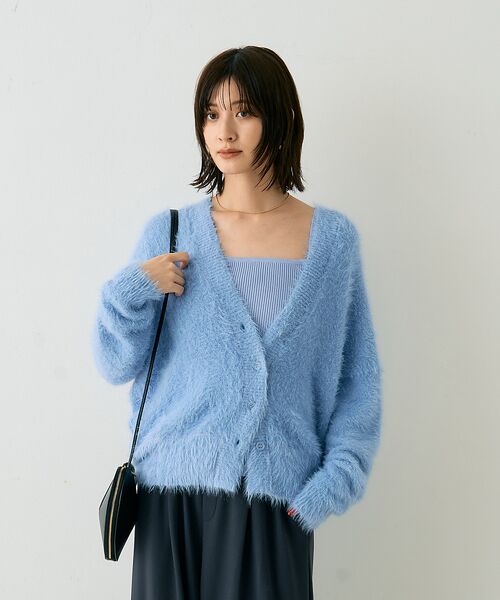 Rouge vif la cle / ルージュ・ヴィフ ラクレ カーディガン・ボレロ | 【2点セット】ファーニットカーデ×リブニットキャミ アンサンブル | 詳細19