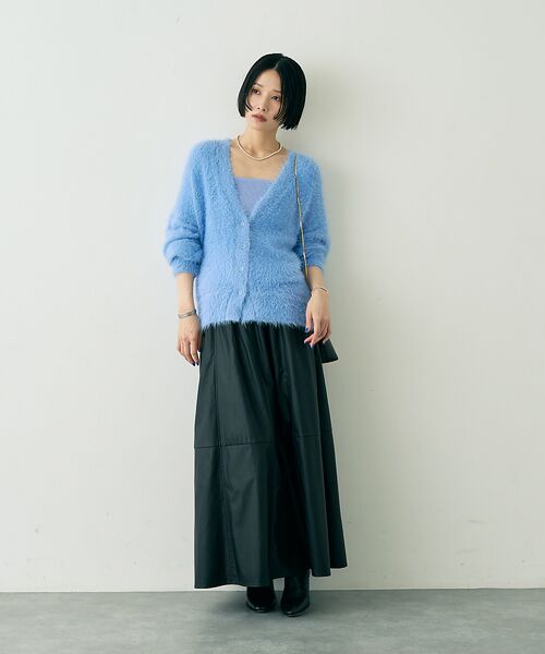 Rouge vif la cle / ルージュ・ヴィフ ラクレ カーディガン・ボレロ | 【2点セット】ファーニットカーデ×リブニットキャミ アンサンブル | 詳細20