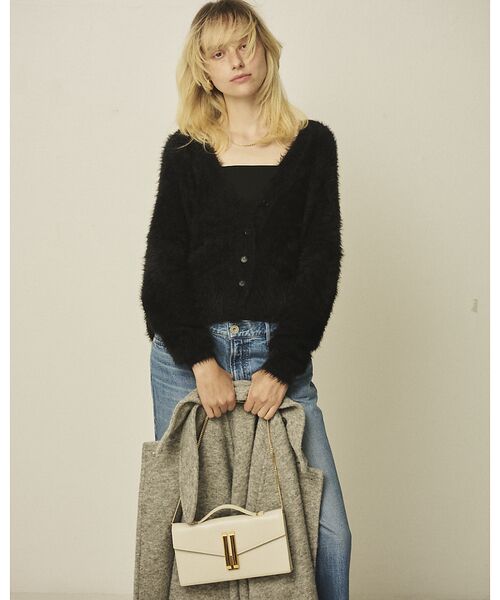 Rouge vif la cle / ルージュ・ヴィフ ラクレ カーディガン・ボレロ | 【2点セット】ファーニットカーデ×リブニットキャミ アンサンブル | 詳細23