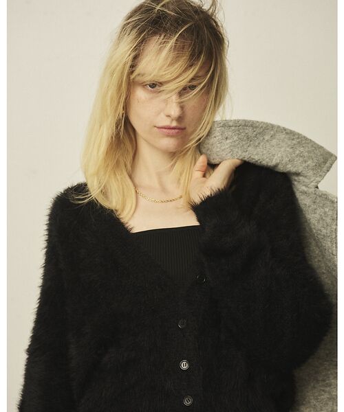 Rouge vif la cle / ルージュ・ヴィフ ラクレ カーディガン・ボレロ | 【2点セット】ファーニットカーデ×リブニットキャミ アンサンブル | 詳細27