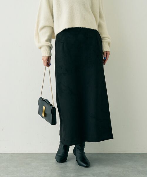 Rouge vif la cle / ルージュ・ヴィフ ラクレ ロング・マキシ丈スカート | フェイクスウェードストレッチタイトスカート/ナロースカート | 詳細1