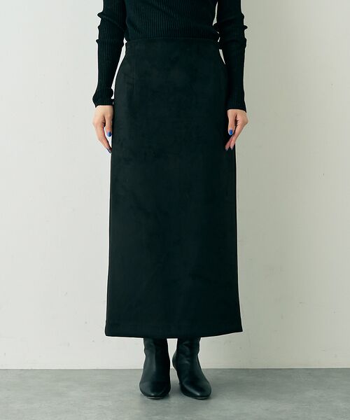 Rouge vif la cle / ルージュ・ヴィフ ラクレ ロング・マキシ丈スカート | フェイクスウェードストレッチタイトスカート/ナロースカート | 詳細12